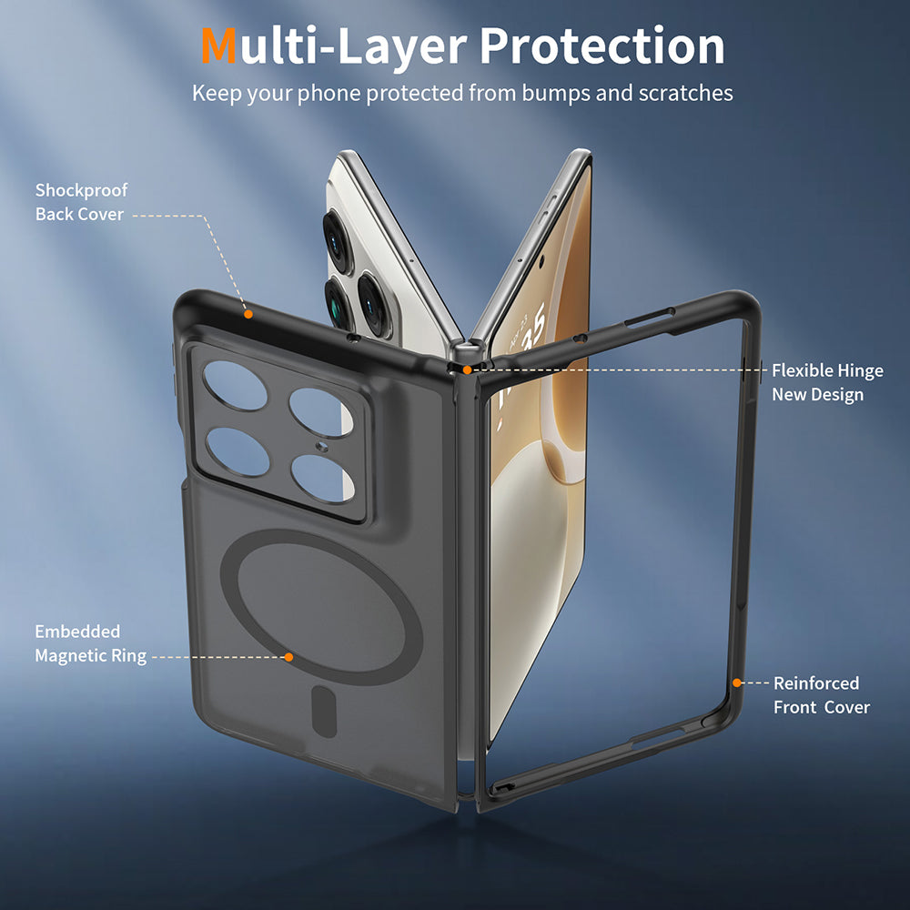 MagSafe tok Motorola Razr Fold-hoz, Techsuit, PureFrost, Fekete Szatén