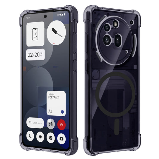 MagSafe tok Nothing Phone (3a) Pro-hoz, Techsuit, ütésálló átlátszó, füstszínű
