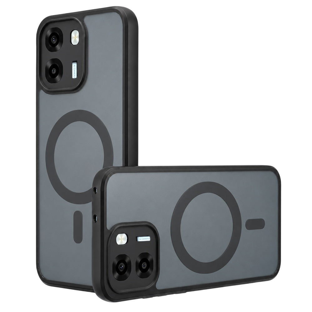 MagSafe tok Oppo A6 4G-hez, Techsuit, PureFrost, Fekete Szatén