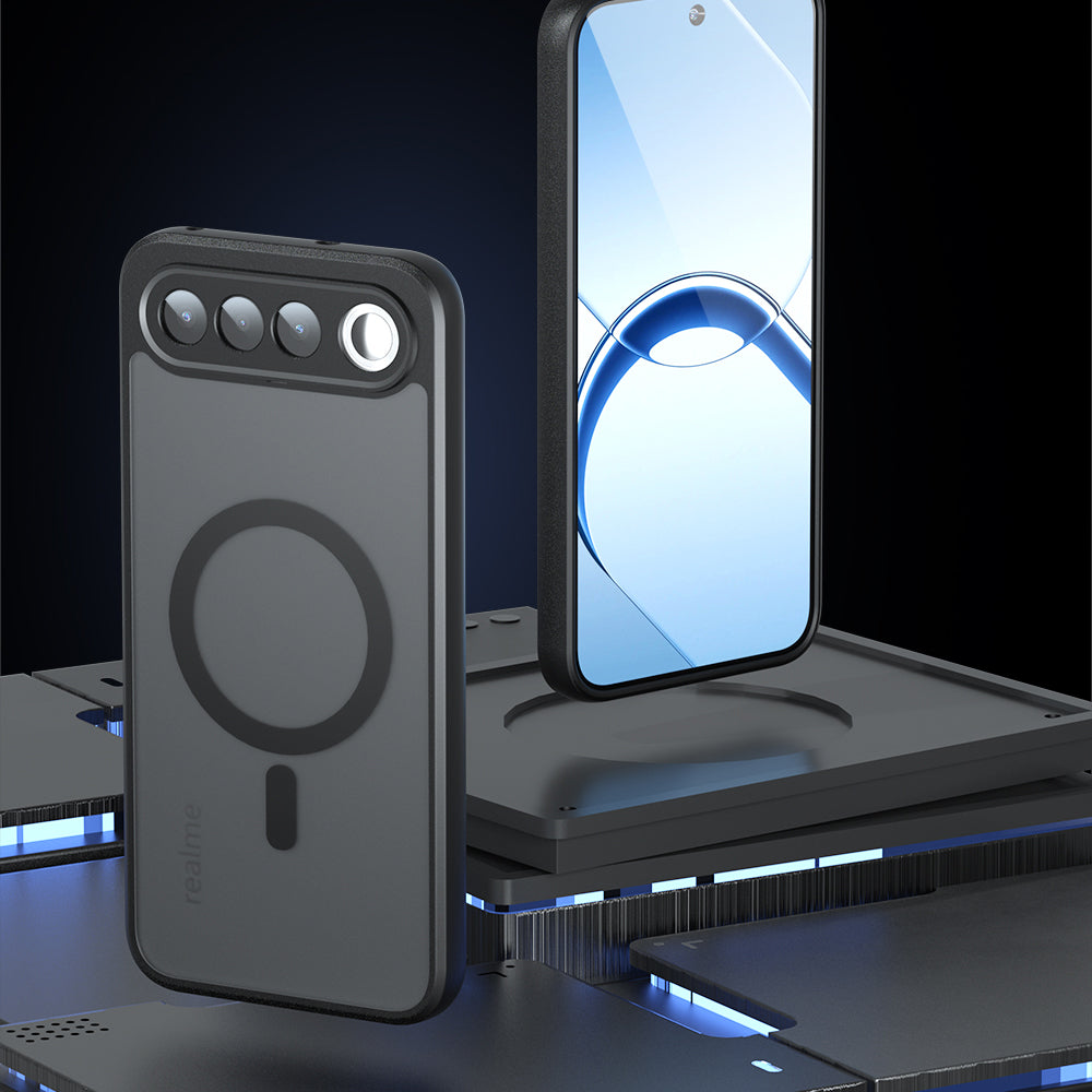 MagSafe tok Realme 16-hoz, Techsuit, PureFrost, Fekete Szatén