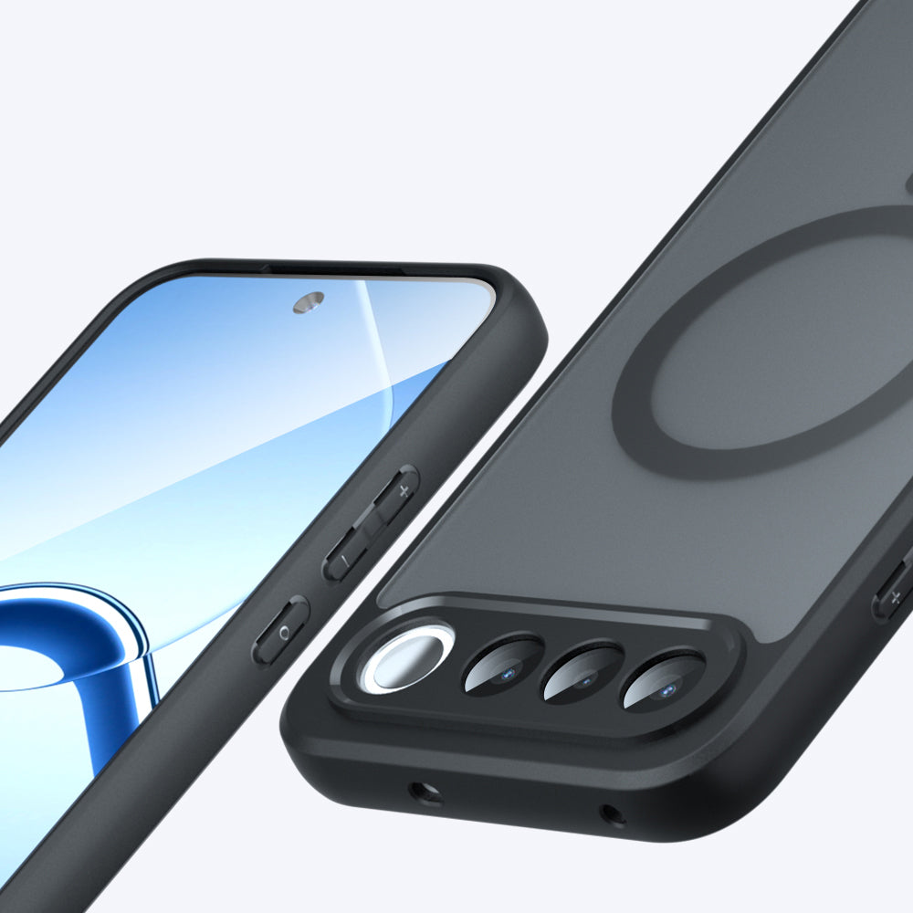 MagSafe tok Realme 16-hoz, Techsuit, PureFrost, Fekete Szatén