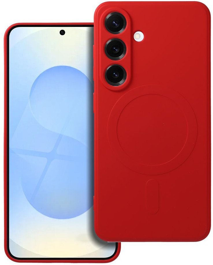 MagSafe Case for Samsung Galaxy S25 FE, OEM, Silicone, Red