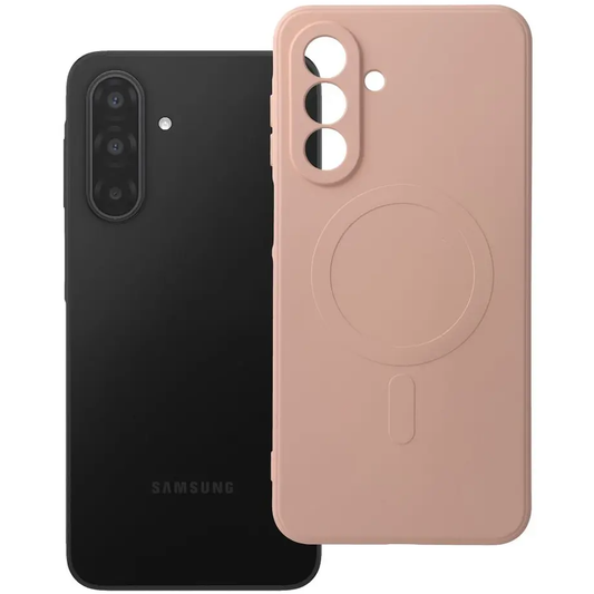 MagSafe tok Samsung Galaxy A18 / A17 4G / A17 5G-hez, OEM, Szilikon Mag, Rózsaszín