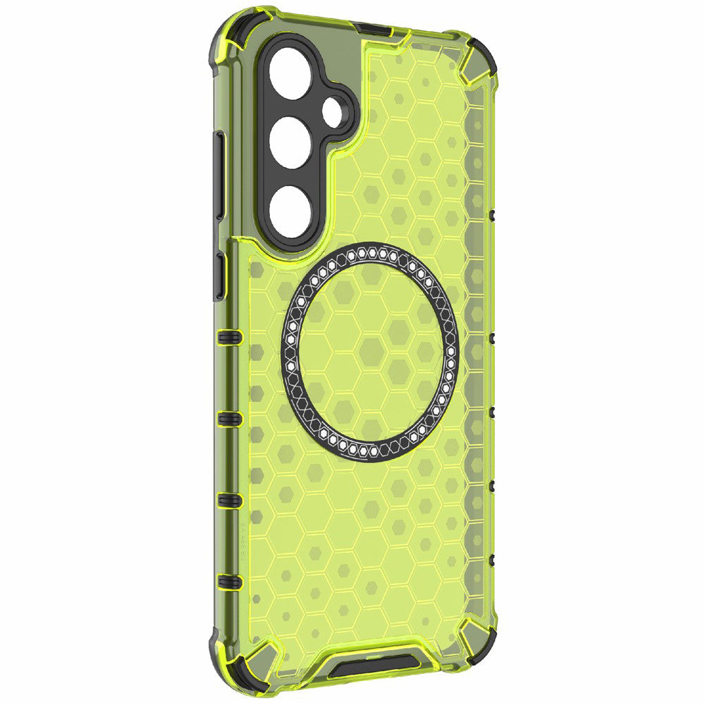 MagSafe tok Samsung Galaxy S25 S931-hez, Techsuit, HoneyComb Shield, Zöld