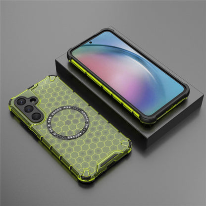 MagSafe tok Samsung Galaxy S25 S931-hez, Techsuit, HoneyComb Shield, Zöld
