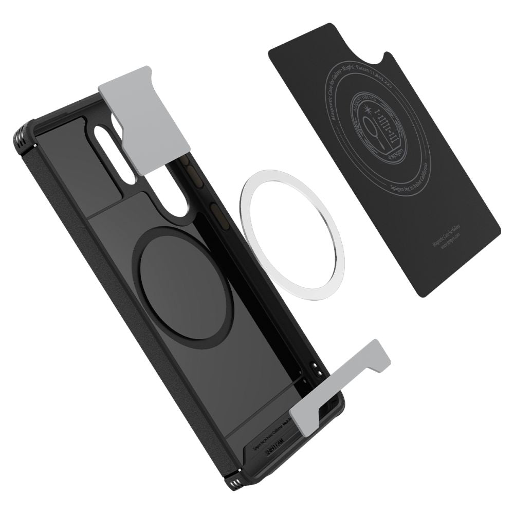 MagSafe tok Samsung Galaxy S25 Ultra S938-hez, Spigen, Mag Armor, Fekete ACS08913