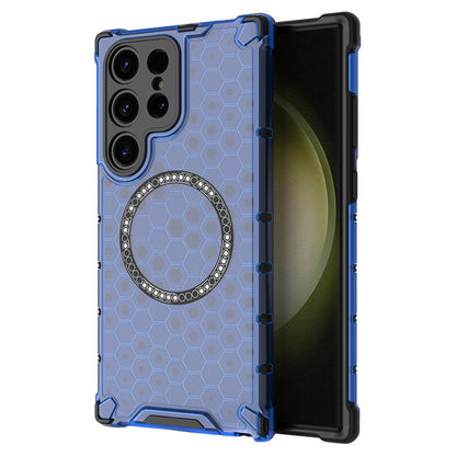 MagSafe Case for Samsung Galaxy S24 Ultra S928, Techsuit, HoneyComb Shield, Blue