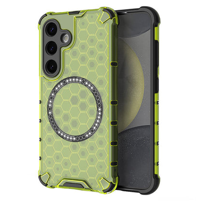 MagSafe tok Samsung Galaxy S25 S931-hez, Techsuit, HoneyComb Shield, Zöld