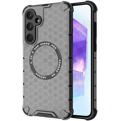 MagSafe tok Samsung Galaxy A55 5G A556-hoz, Techsuit, HoneyComb Shield, Fekete
