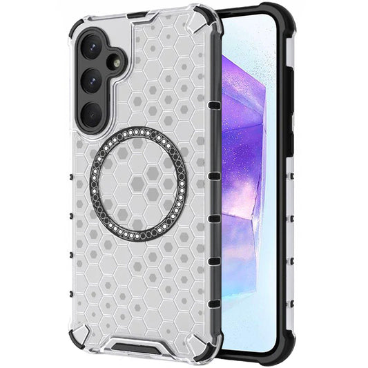 MagSafe tok Samsung Galaxy A55 5G A556-hoz, Techsuit, HoneyComb Shield, Fehér