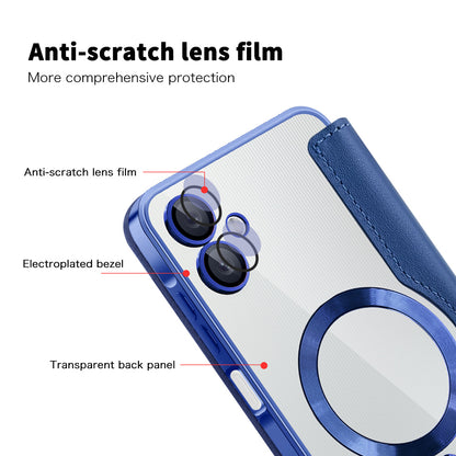 MagSafe tok Samsung Galaxy A06 A065-hez, Techsuit, SmartMag Book, Kék