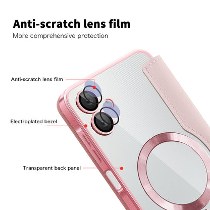 MagSafe tok Samsung Galaxy A06 A065-hez, Techsuit, SmartMag Book, Rózsaszín