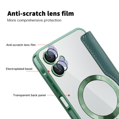 MagSafe tok Samsung Galaxy A06 A065-hez, Techsuit, SmartMag Book, Zöld
