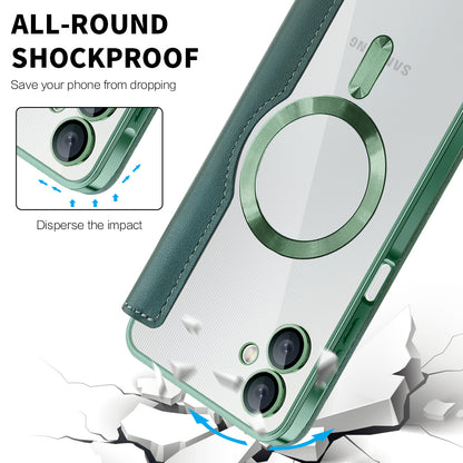 MagSafe tok Samsung Galaxy A06 A065-hez, Techsuit, SmartMag Book, Zöld