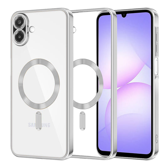 MagSafe tok Samsung Galaxy A07 4G A075-hez, Techsuit, Luxury Crystal, Ezüst