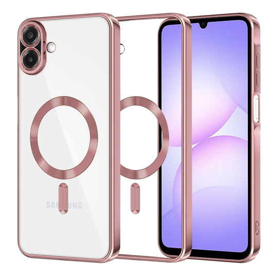MagSafe tok Samsung Galaxy A07 4G A075-hez, Techsuit, Luxury Crystal, Rózsaszín