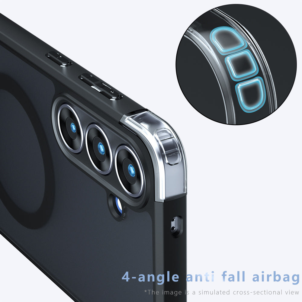 MagSafe tok Samsung Galaxy A07 4G A075-höz, Techsuit, PureFrost, Szatén Fekete