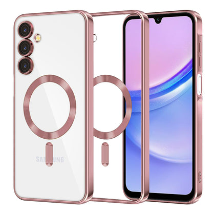 MagSafe tok Samsung Galaxy A15 5G A156 / A15 A155, Techsuit, Luxury Crystal, Rózsaszín