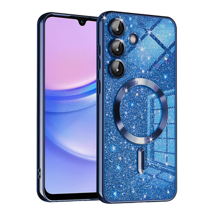 MagSafe tok Samsung Galaxy A15 5G A156 / A15 A155 készülékhez, Techsuit, Luxury Glitter, Sötétkék