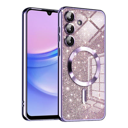 MagSafe tok Samsung Galaxy A15 5G A156 / A15 A155 készülékhez, Techsuit, Luxury Glitter, Világos lila