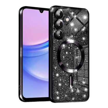 MagSafe tok Samsung Galaxy A15 5G A156 / A15 A155 készülékhez, Techsuit, Luxury Glitter, Fekete