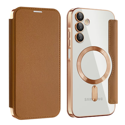 MagSafe tok Samsung Galaxy A15 5G A156 / A15 A155 készülékhez, Techsuit, SmartMag Book, Barna