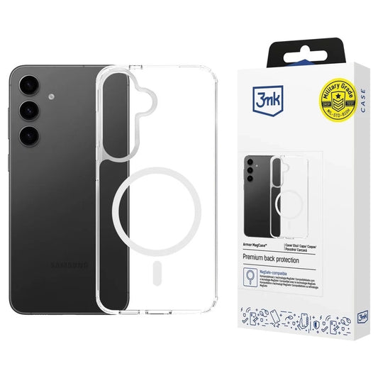MagSafe tok Samsung Galaxy A16 5G A166 / A16 4G A165 készülékhez, 3MK, Armor MagCase, Átlátszó