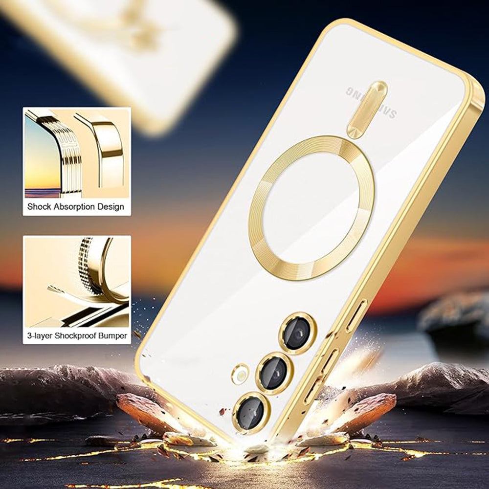 MagSafe Case for Samsung Galaxy A16 5G A166 / A16 4G A165, Techsuit, Luxury Crystal, Red