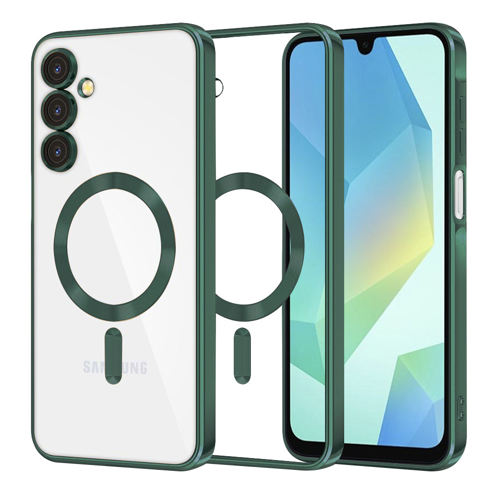 MagSafe tok Samsung Galaxy A16 5G A166 / A16 4G A165 készülékhez, Techsuit, Luxury Crystal, Sötétzöld