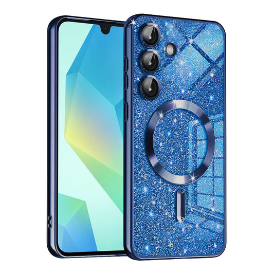MagSafe tok Samsung Galaxy A16 5G A166 / A16 4G A165 készülékhez, Techsuit, Luxury Glitter, Sötétkék