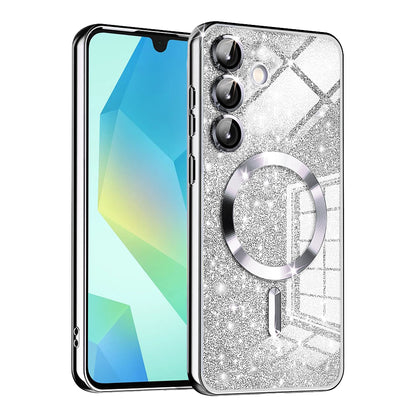 MagSafe tok Samsung Galaxy A16 5G A166 / A16 4G A165 készülékhez, Techsuit, Luxury Glitter, Ezüst