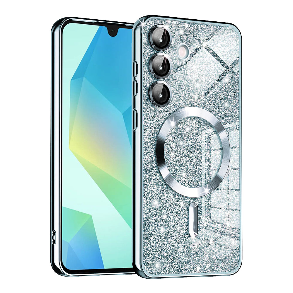 MagSafe tok Samsung Galaxy A16 5G A166 / A16 4G A165 készülékhez, Techsuit, Luxury Glitter, Kék