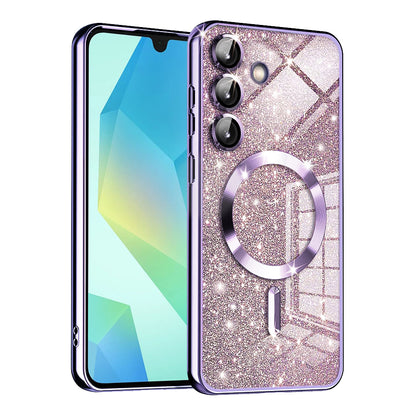 MagSafe tok Samsung Galaxy A16 5G A166 / A16 4G A165 készülékhez, Techsuit, Luxury Glitter, Világos lila