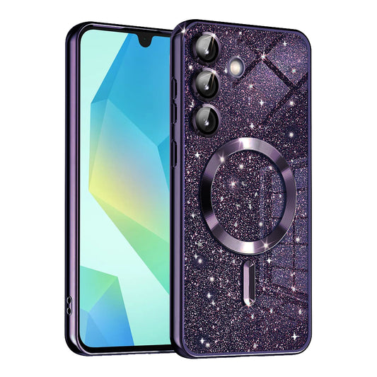 MagSafe tok Samsung Galaxy A16 5G A166 / A16 4G A165 készülékhez, Techsuit, Luxury Glitter, Sötét lila