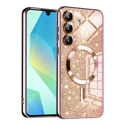 MagSafe tok Samsung Galaxy A16 5G A166 / A16 4G A165 készülékhez, Techsuit, Luxury Glitter, Rózsaarany