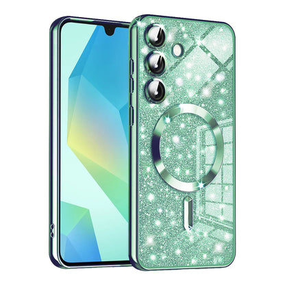 MagSafe tok Samsung Galaxy A16 5G A166 / A16 4G A165 készülékhez, Techsuit, Luxury Glitter, Világos zöld