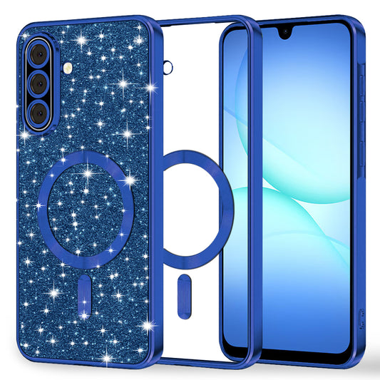 MagSafe tok Samsung Galaxy A17 4G / A17 5G készülékhez, Techsuit, Luxury Glitter, Sötétkék