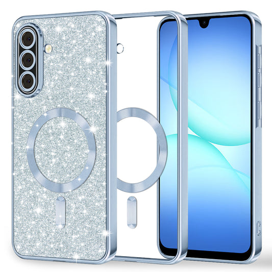 MagSafe tok Samsung Galaxy A17 4G / A17 5G-hez, Techsuit, Luxury Glitter, Kék