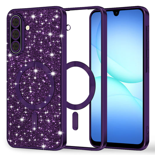 MagSafe tok Samsung Galaxy A17 4G / A17 5G készülékhez, Techsuit, Luxury Glitter, Sötétlila