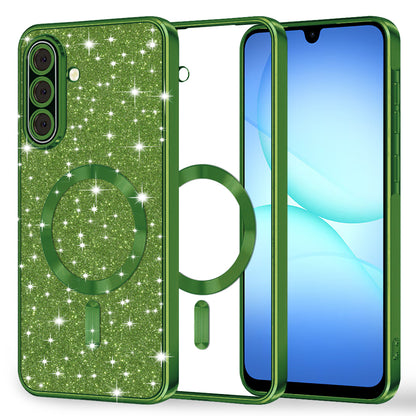 MagSafe tok Samsung Galaxy A17 4G / A17 5G-hez, Techsuit, Luxury Glitter, Sötétzöld