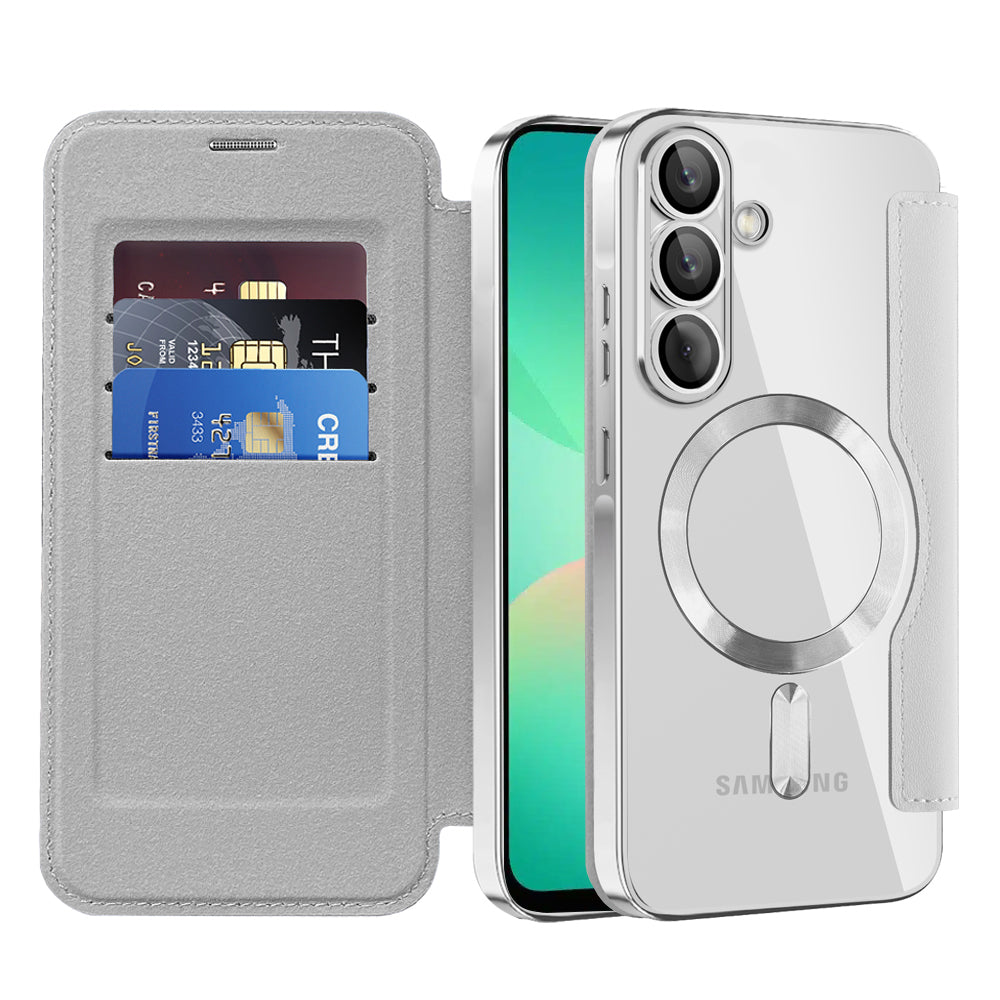 MagSafe tok Samsung Galaxy A26 A266-hoz, Techsuit, SmartMag Book, Szürke