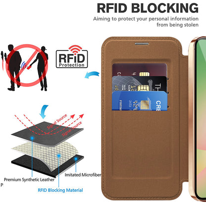 MagSafe Case for Samsung Galaxy A26 A266, Techsuit, SmartMag Book, Brown