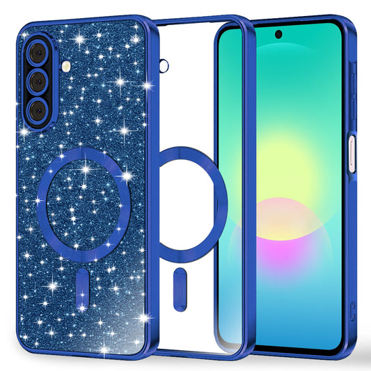 MagSafe tok Samsung Galaxy A27 5G-hez, Techsuit, Luxury Glitter, Sötétkék