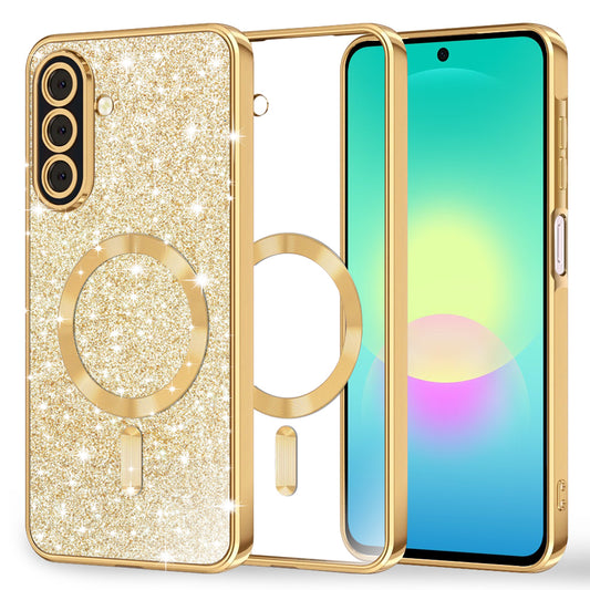 MagSafe tok Samsung Galaxy A27 5G-hez, Techsuit, Luxury Glitter, Arany