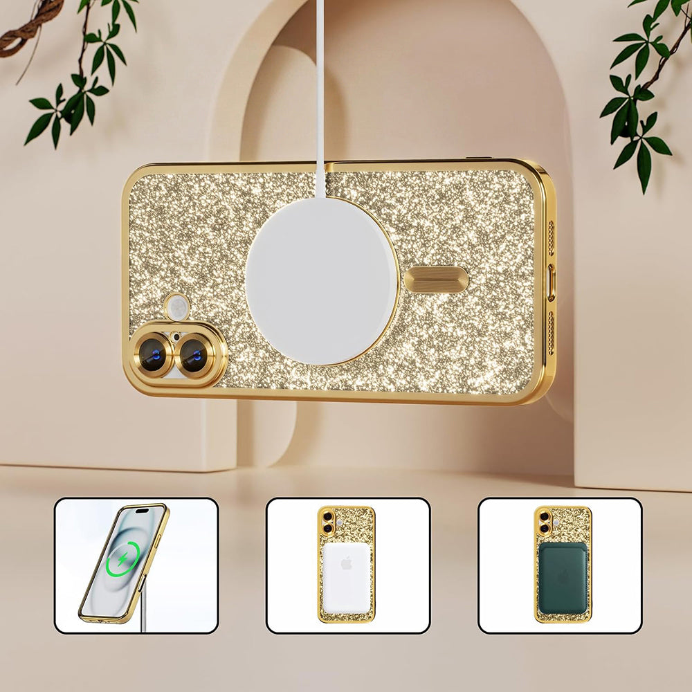 MagSafe tok Samsung Galaxy A27 5G-hez, Techsuit, Luxury Glitter, Kék