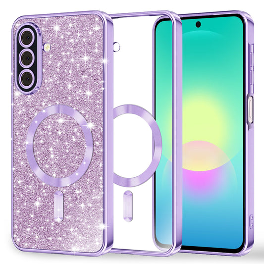 MagSafe tok Samsung Galaxy A27 5G-hez, Techsuit, Luxury Glitter, Világos lila