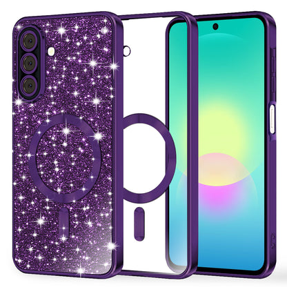 MagSafe tok Samsung Galaxy A27 5G-hez, Techsuit, Luxury Glitter, Sötét lila