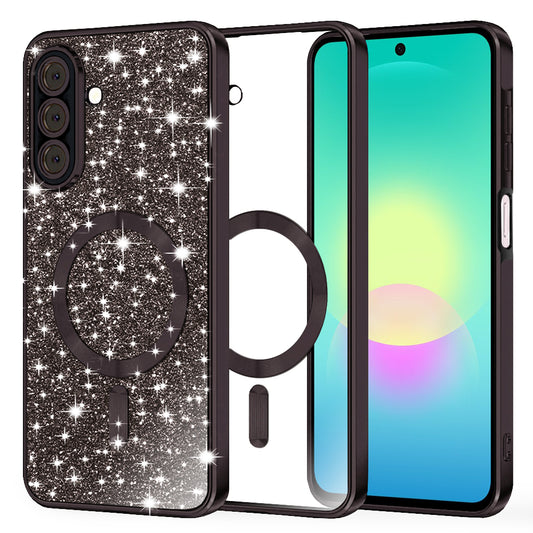 MagSafe tok Samsung Galaxy A27 5G-hez, Techsuit, Luxury Glitter, Fekete