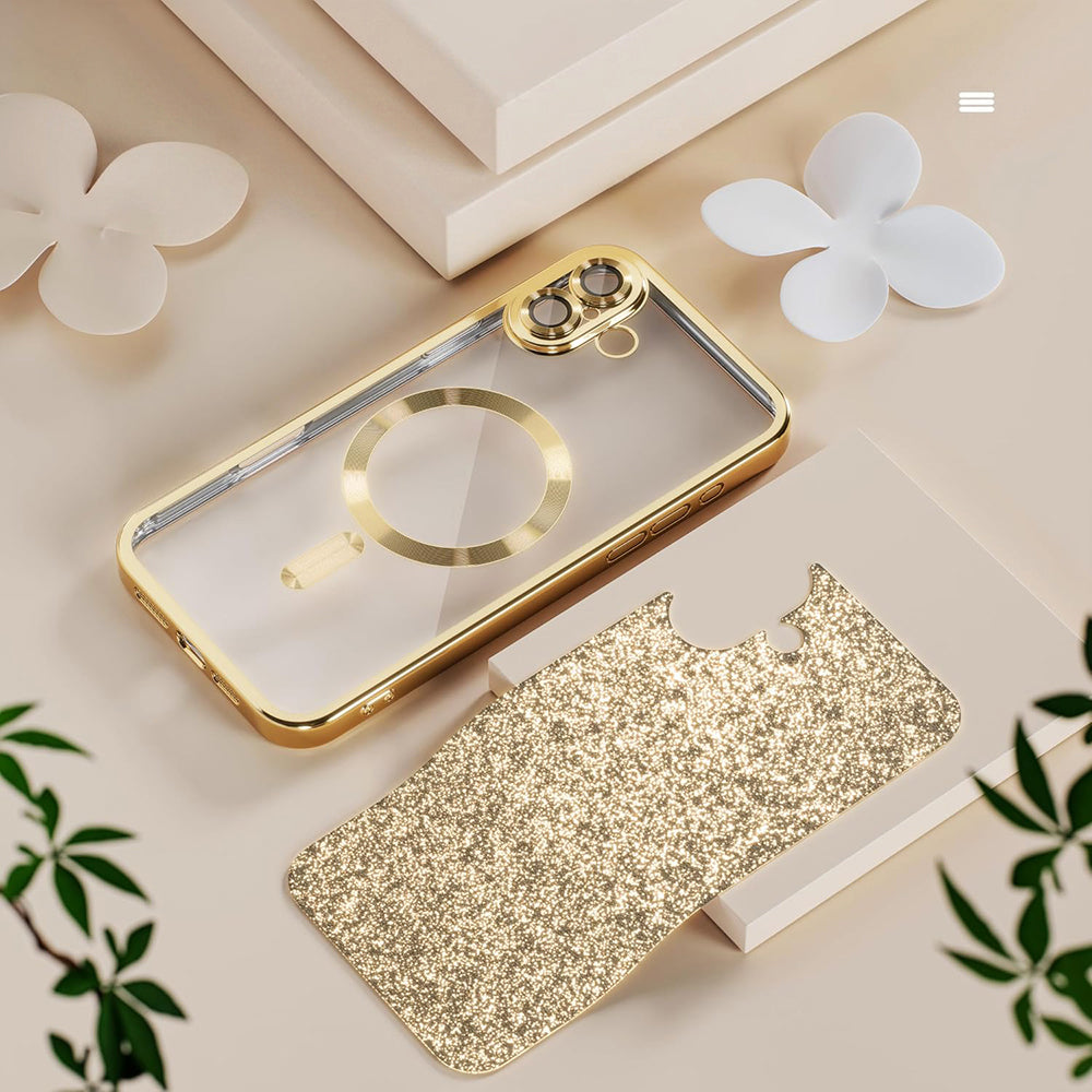 MagSafe tok Samsung Galaxy A27 5G-hez, Techsuit, Luxury Glitter, Piros