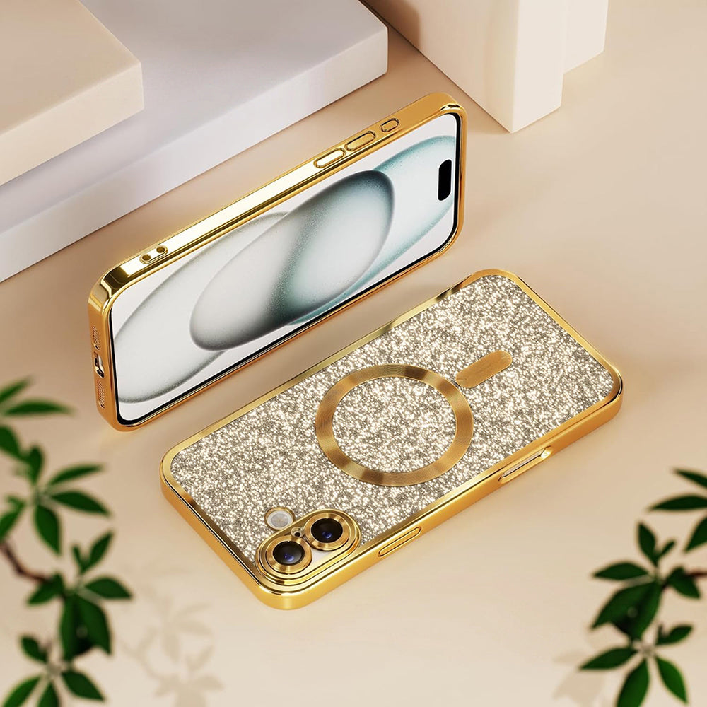 MagSafe Case for Samsung Galaxy A27 5G, Techsuit, Luxury Glitter, Rose Gold